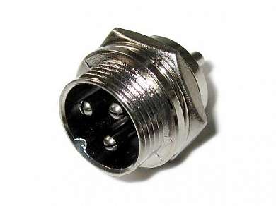 M16 штекер GX16 (MIC333) 3-pin на корпус 125V/7А