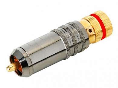 Штекер RCA на кабель 8 мм Nic-Gold -красный- *