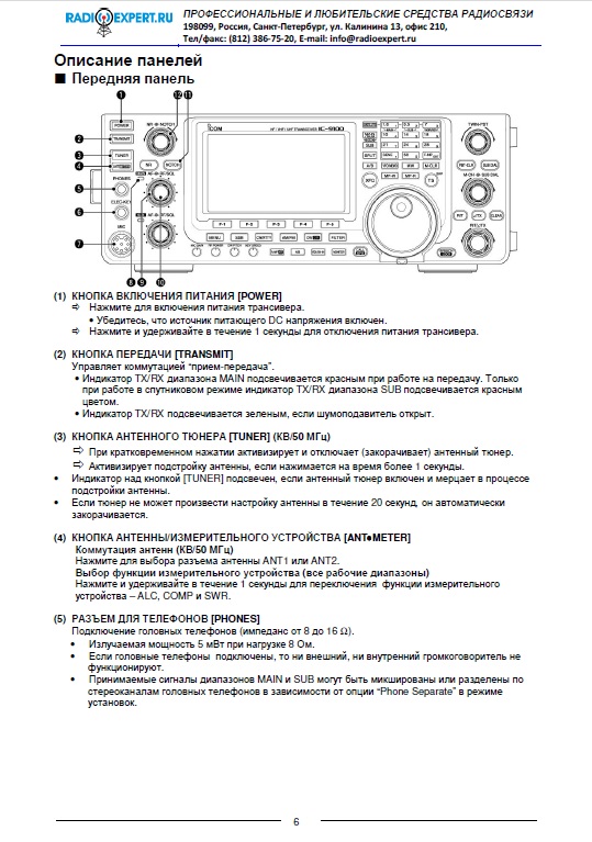 Инструкция для ICOM IC-9100