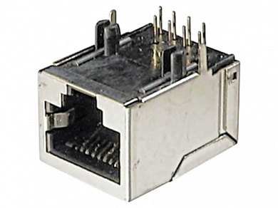 Гнездо RJ45 8р8с на плату экранир. 5U (PCB-8D)