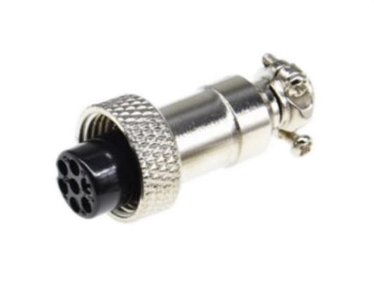 M12 гнездо GX12 (MIC327 mini, GX12M-7A) 7-pin на кабель 125V/5А