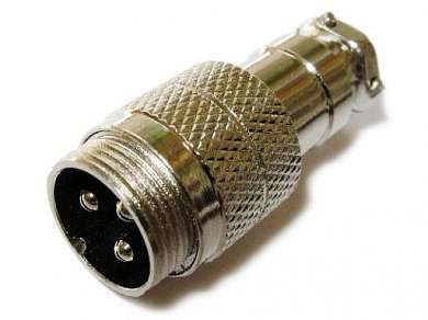 M16 штекер GX16 (MIC343) 3-pin на кабель 125V/7А