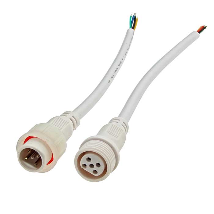 Разъемы герметичные кабельные (штекер-гнездо) RUICHI BLHK16-5PW, 5 контактов, IP67, 5 А, 250 В, белые