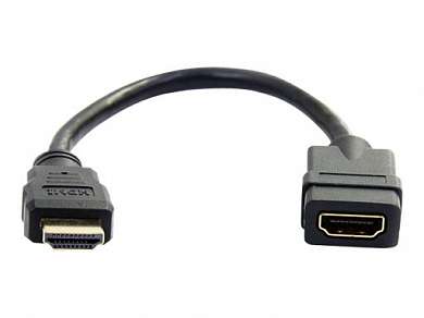 Переходник шт. HDMI - гн. HDMI шнур 20 см  GOLD