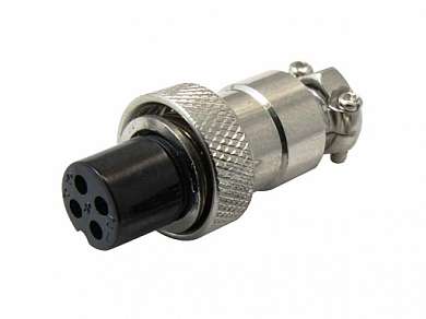 M12 гнездо GX12 4-pin на кабель 125V/5А