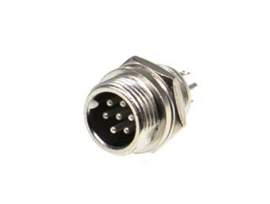 M12 штекер GX12 (MIC337 mini, GX12M-7B) 7-pin на корпус 125V/5А