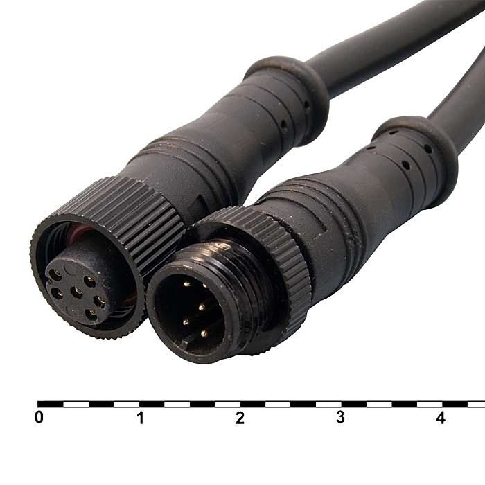 Разъемы герметичные кабельные (штекер-гнездо) RUICHI BLHK12-6PB, 6 контактов, IP67, 5 А, 250 В, черные
