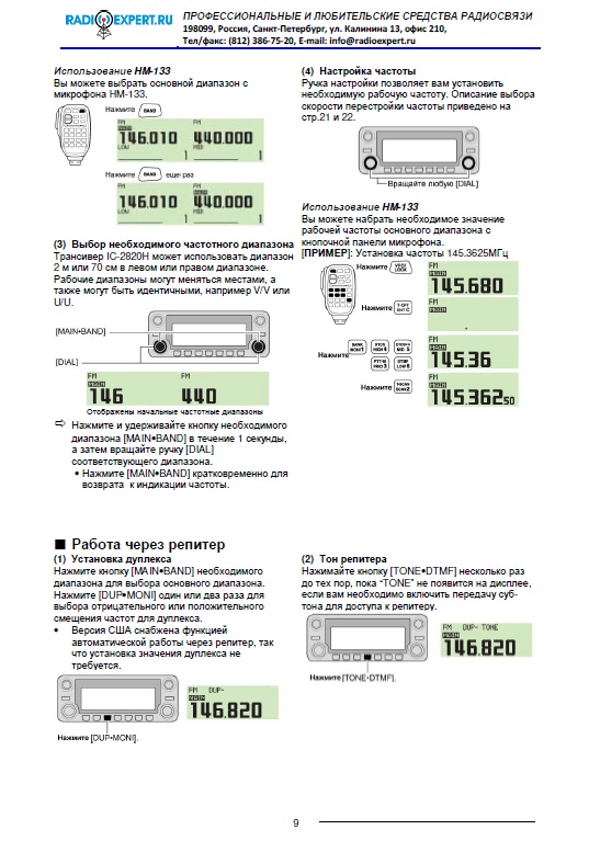 Инструкция для ICOM IC-2820H