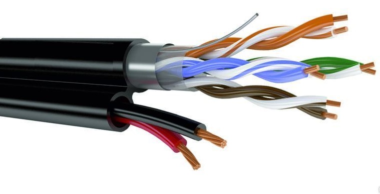 FTP 5E 4x2xAWG24+2x0.75 outdoor кабель витая пара с тросом