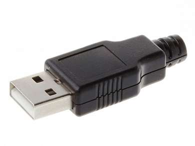 Штекер USB-A 2.0 на кабель  Ni/Pl