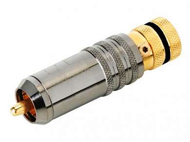 Штекер RCA на кабель 8 мм Nic-Gold -черный- *