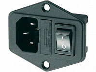 Штекер АС на корпус с выкл. + FUSE (AC-014, AS-303-1) 250V/10А