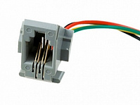 Гнездо RJ10 4р4с на корпус, с проводом (616W)