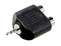 Переходник штекер 2.5 мм стерео - 2 гнезда RCA  Ni/Pl