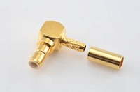 SMB-121L, штекер SMB, обжимной, угловой, RG-174/RG-316