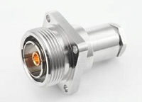 716-242C, гнездо, 7/16, на корпус, с фланцем 4 отв., прижимное, LMR-400