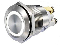 Кнопка M19 OFF-(ON) LED12V GQ19F-10E 3A/250V 4c IP65