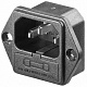 Штекер AC на корпус + FUSE (AC-004, AS-230UL) 220V/10A 3c