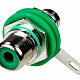 Гнездо RCA  на корпус  Ni изолированное -зеленое-