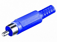 Штекер RCA на кабель 4 мм  Ni/Pl -синий-
