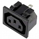 Гнездо АС на корпус защелка (C13, AC-021)  220V/10A 3c
