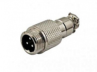 M12 штекер GX12 3-pin на кабель 125V/5А