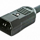 Штекер AC на кабель (AC-101, AS-413)  220V/10A 3c